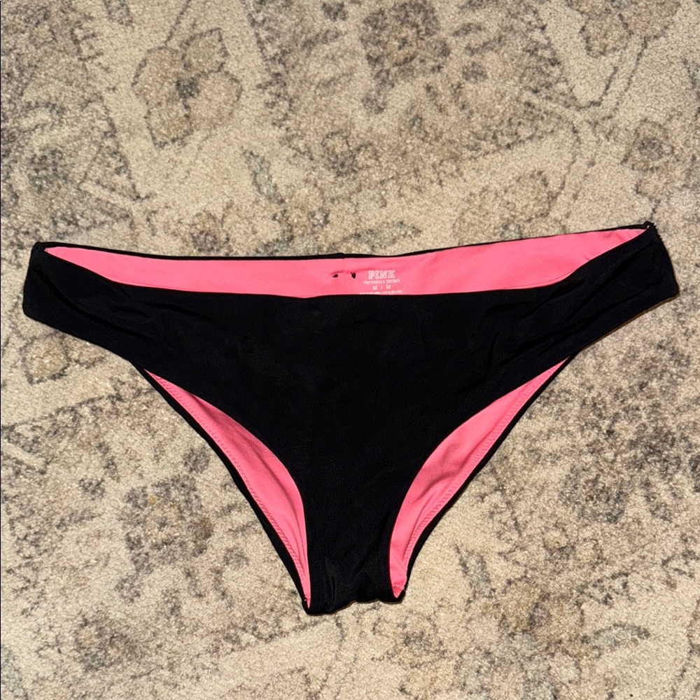 PINK Victoria's Secret Black and Pink Bikini